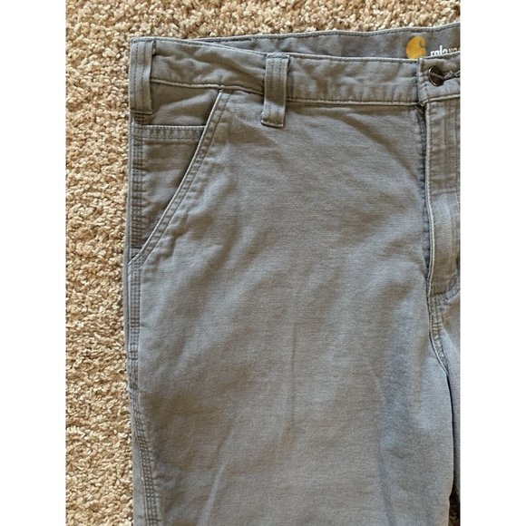 Carhartt Men's 40 Relaxed Fit Grey Canvas Carpenter Shorts 102514-039 EUC - Picture 2 of 11